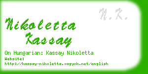 nikoletta kassay business card